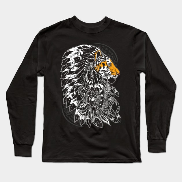 Chief Tiger Long Sleeve T-Shirt by SakhaArt